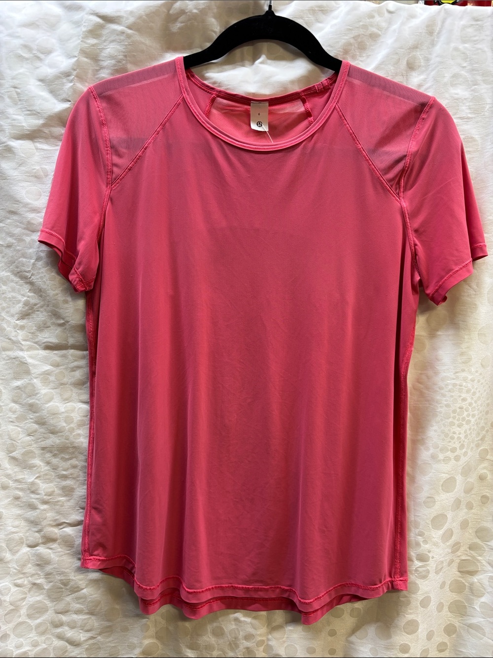 Lululemon Sculpt Short-Sleeve Shirt, likely in the color Sonic Pink- size 6